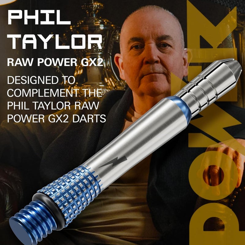 Target Darts عمود السهام تيتانيوم فيل تايلور جي إكس 2 باور الخام، قصير/متوسط/طويل | إصدار اللاعب من أعمدة الألمنيوم، خيط 2BA، ملحقات السهام الاحترافية - Image 2